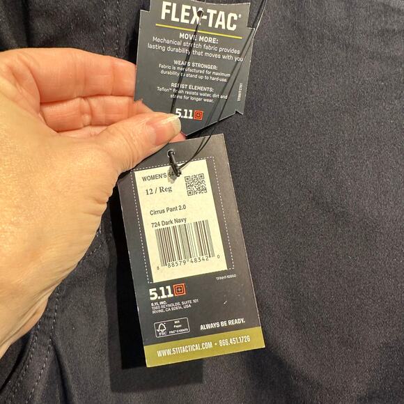 Gorpcore NWT 5.11 Cirrus Pant 2.0 Dark Navy Size 12 Reg Straight Fit Women's - Picture 4 of 12